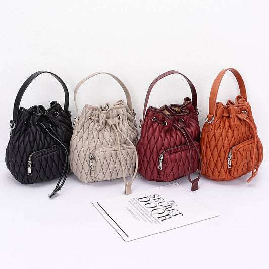 3AM BY H&D ACCESSORIES - Quilted Faux Leather Bucket Bag