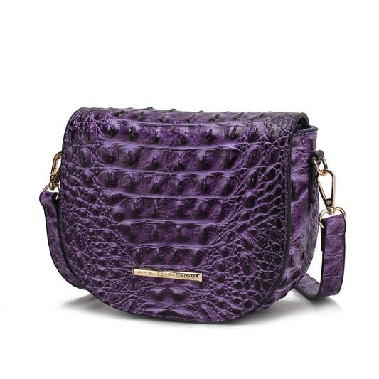 MKF Collection - MKF Amalia Croc-Embossed Crossbody Fashion Chic Handbag
