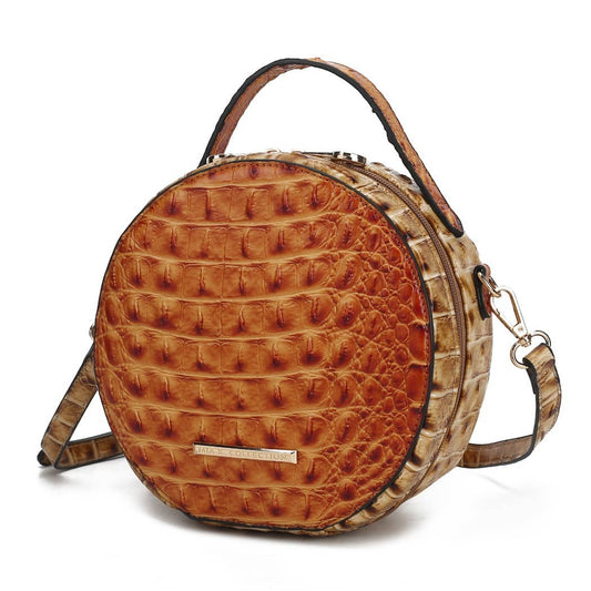 MKF Collection - MKF Ynnari Women's Crossbody Chic Round Croc-Embossed