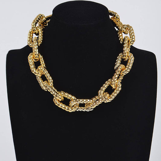 3AM BY H&D ACCESSORIES - Hammered Link Chain Necklace