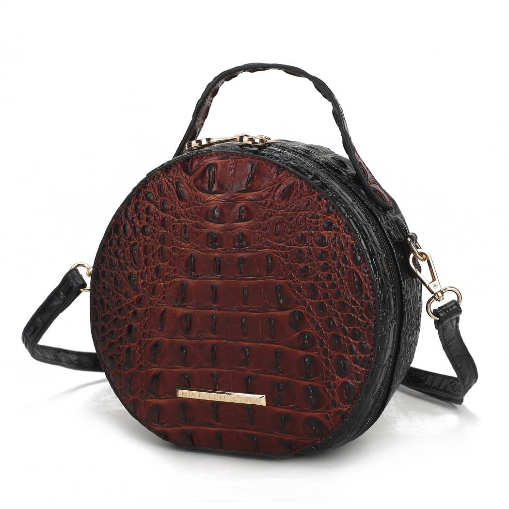 MKF Collection - MKF Ynnari Women's Crossbody Chic Round Croc-Embossed
