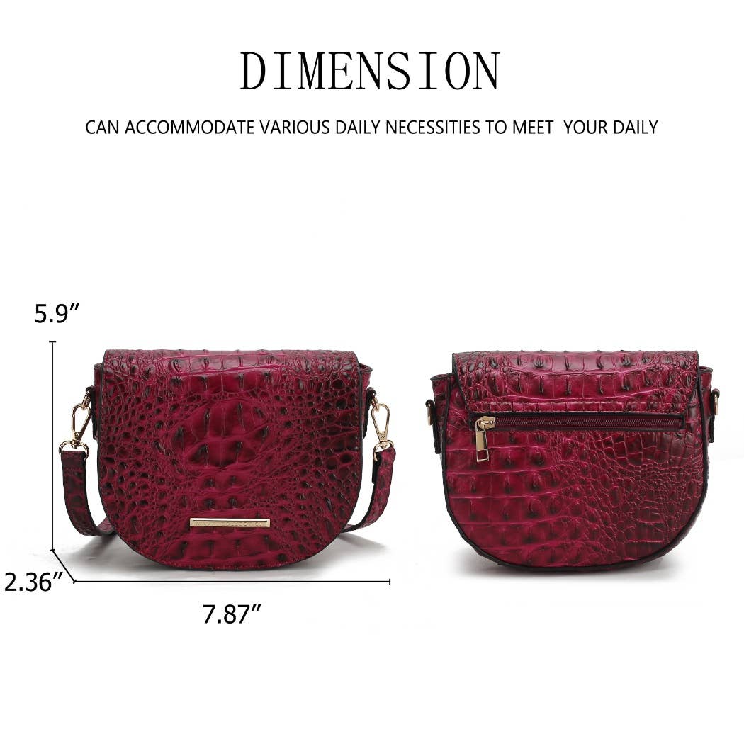 MKF Collection - MKF Amalia Croc-Embossed Crossbody Fashion Chic Handbag