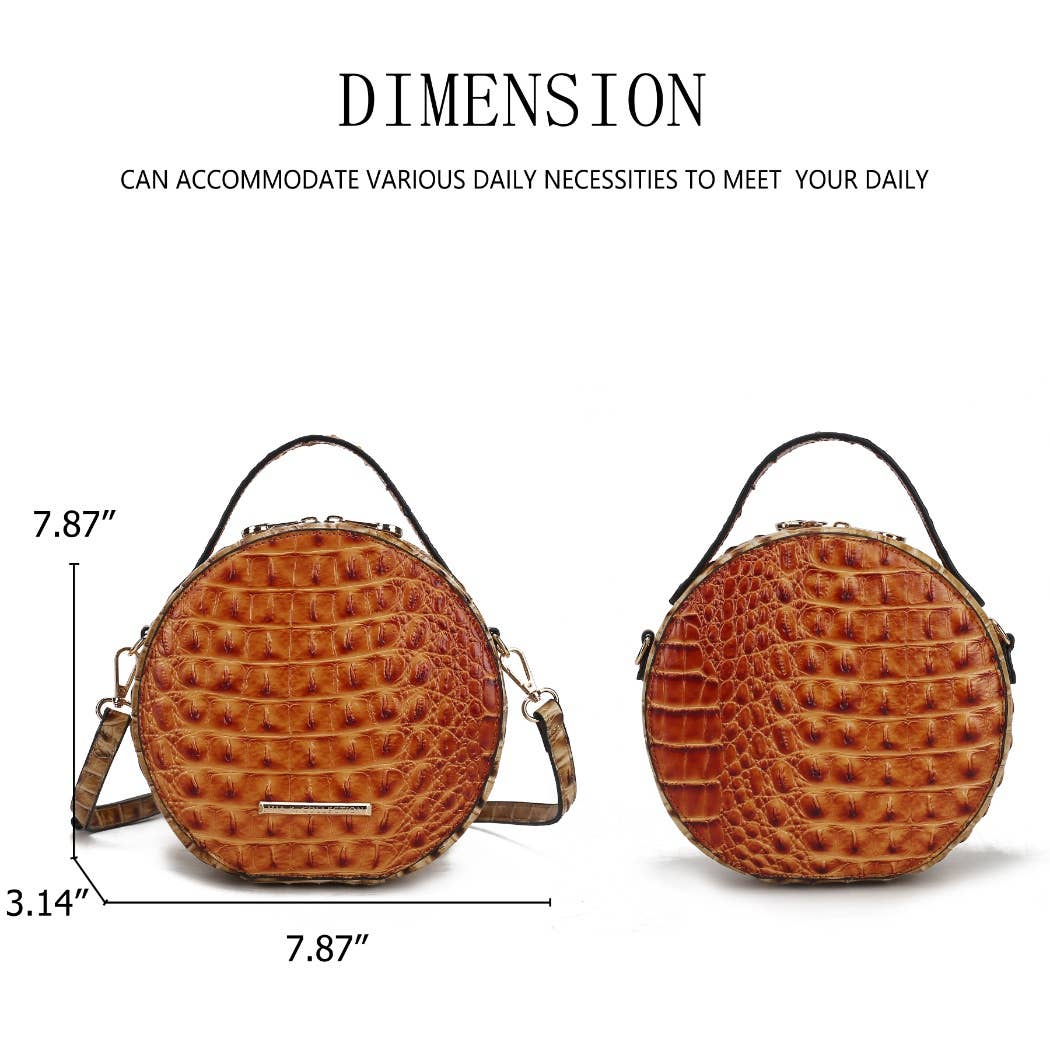 MKF Collection - MKF Ynnari Women's Crossbody Chic Round Croc-Embossed