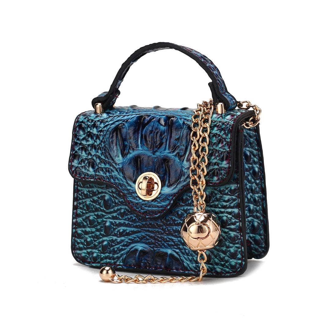 MKF Collection - River Gradient Rainbow Faux Crocodile Embossed Crossbody Bag