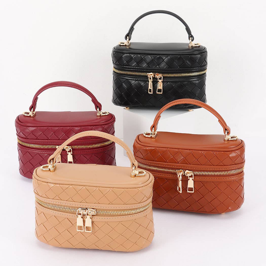 3AM BY H&D ACCESSORIES - Embossed Vegan Leather Vanity Bag