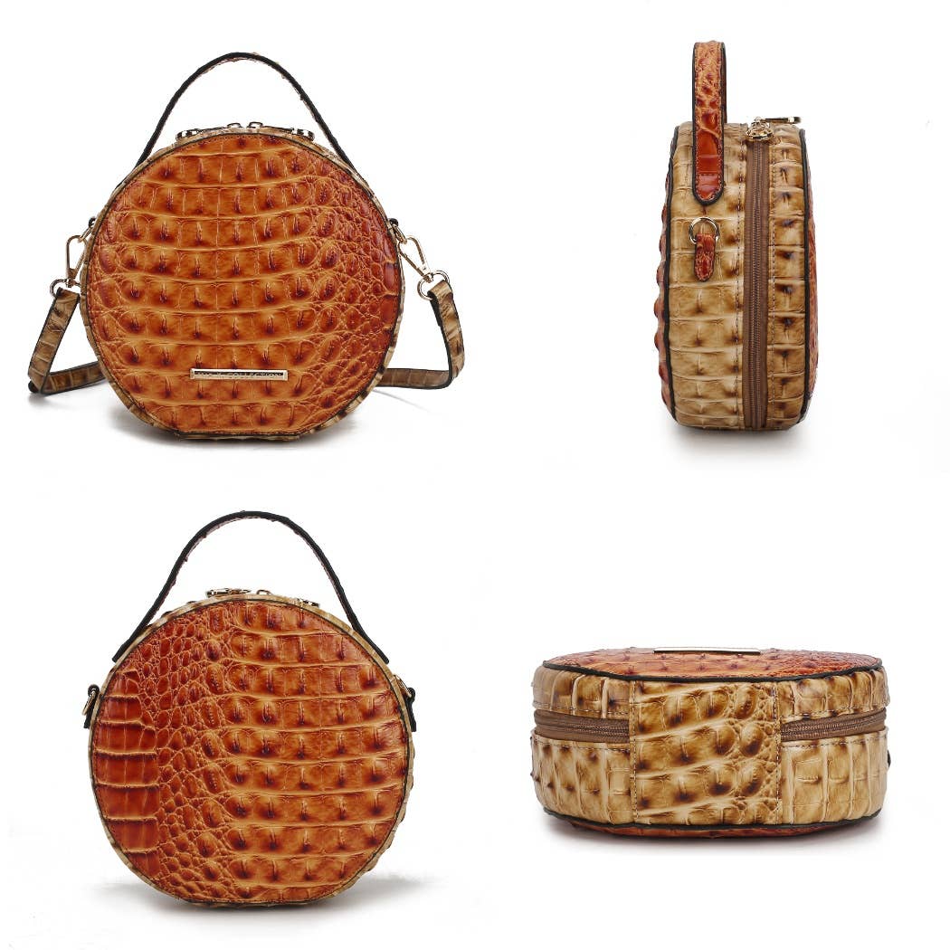 MKF Collection - MKF Ynnari Women's Crossbody Chic Round Croc-Embossed
