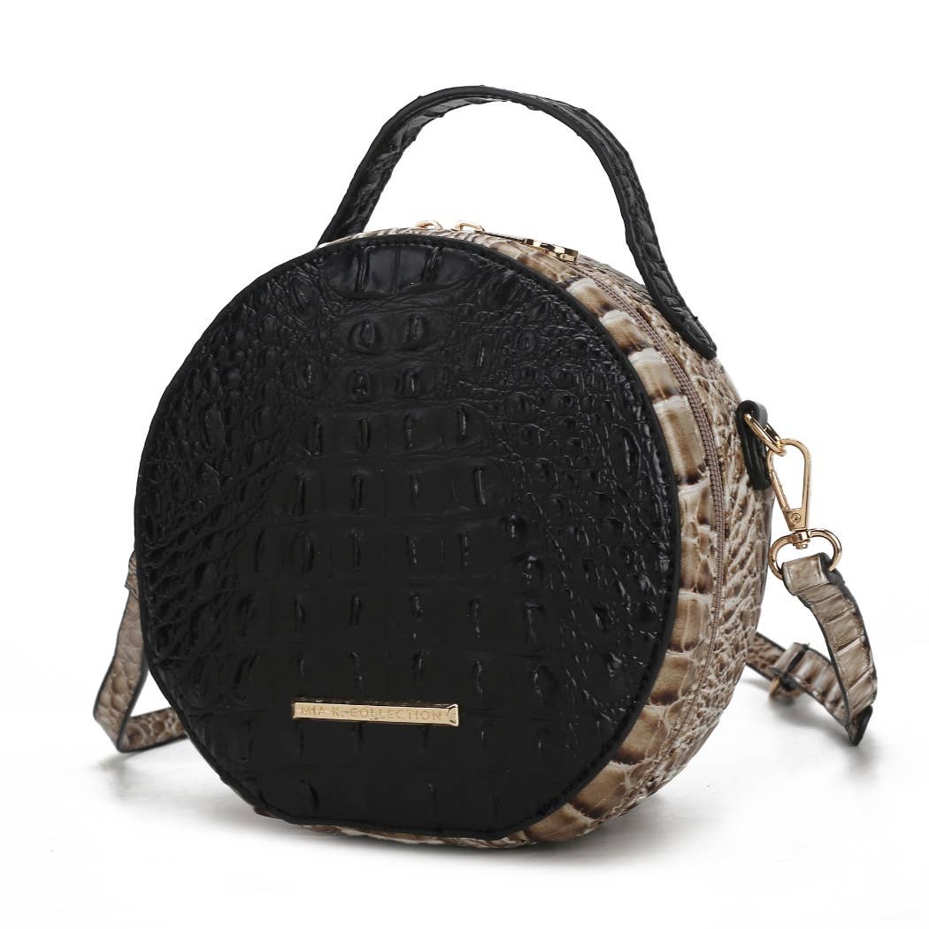 MKF Collection - MKF Ynnari Women's Crossbody Chic Round Croc-Embossed