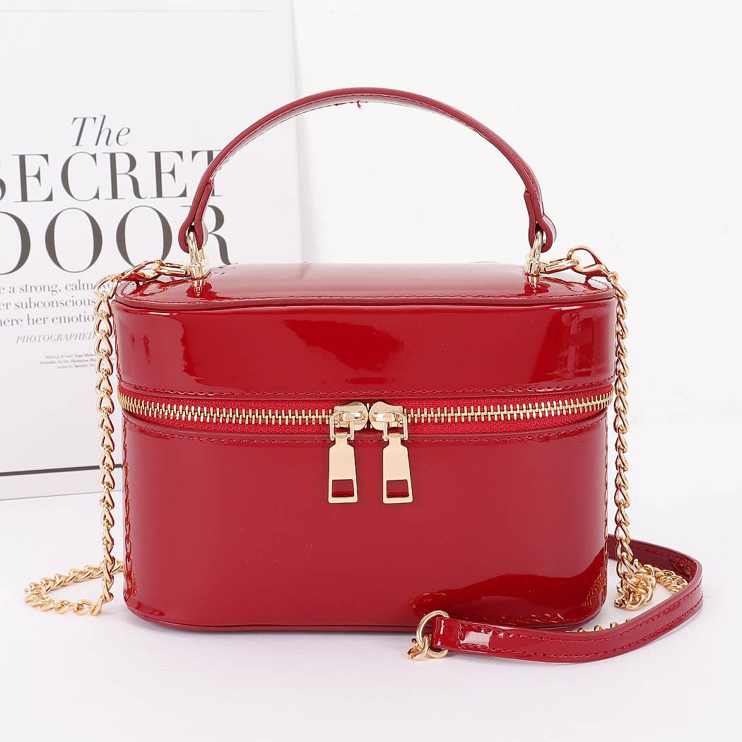 3AM BY H&D ACCESSORIES - Enamel Faux Leather Cosmetic Bag