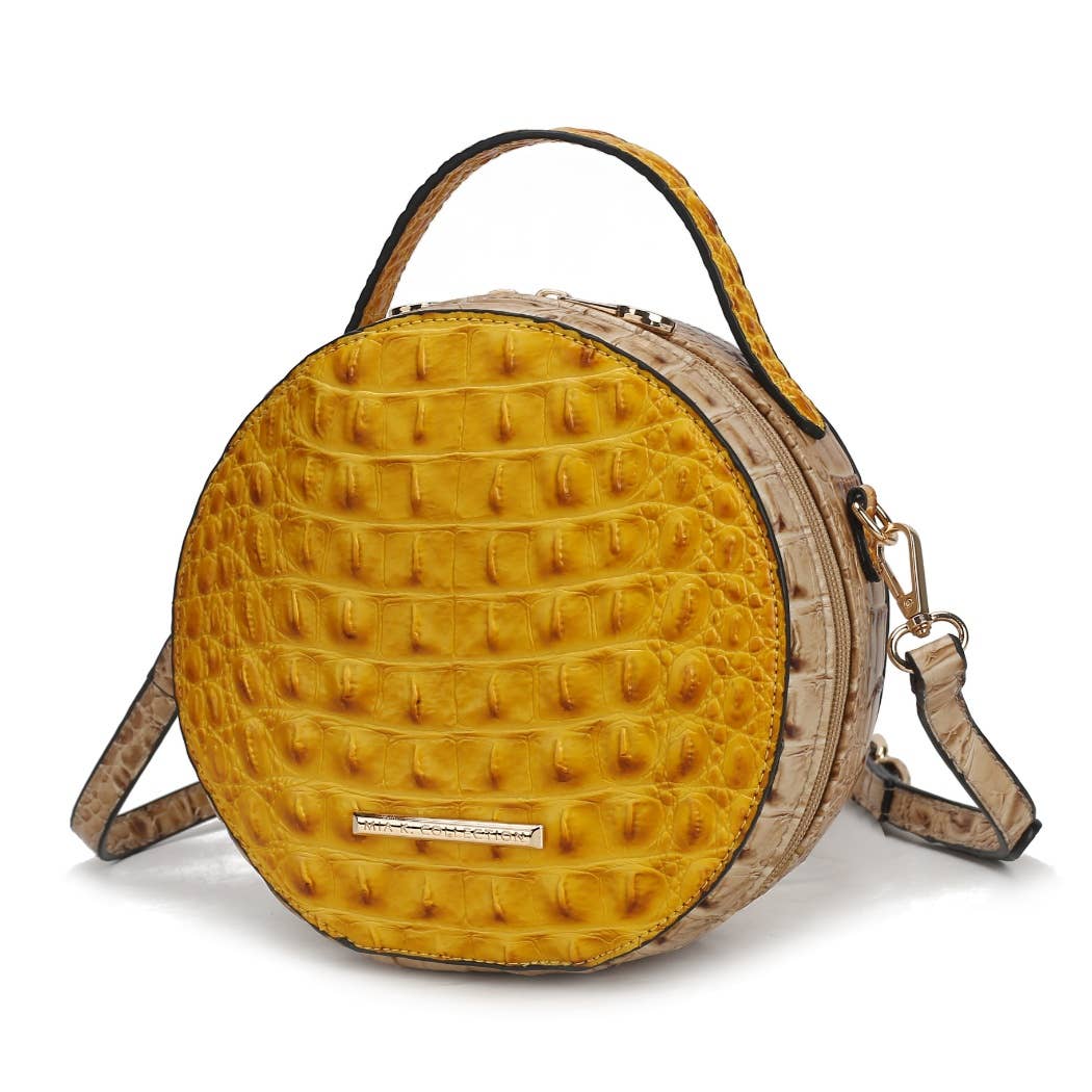 MKF Collection - MKF Ynnari Women's Crossbody Chic Round Croc-Embossed
