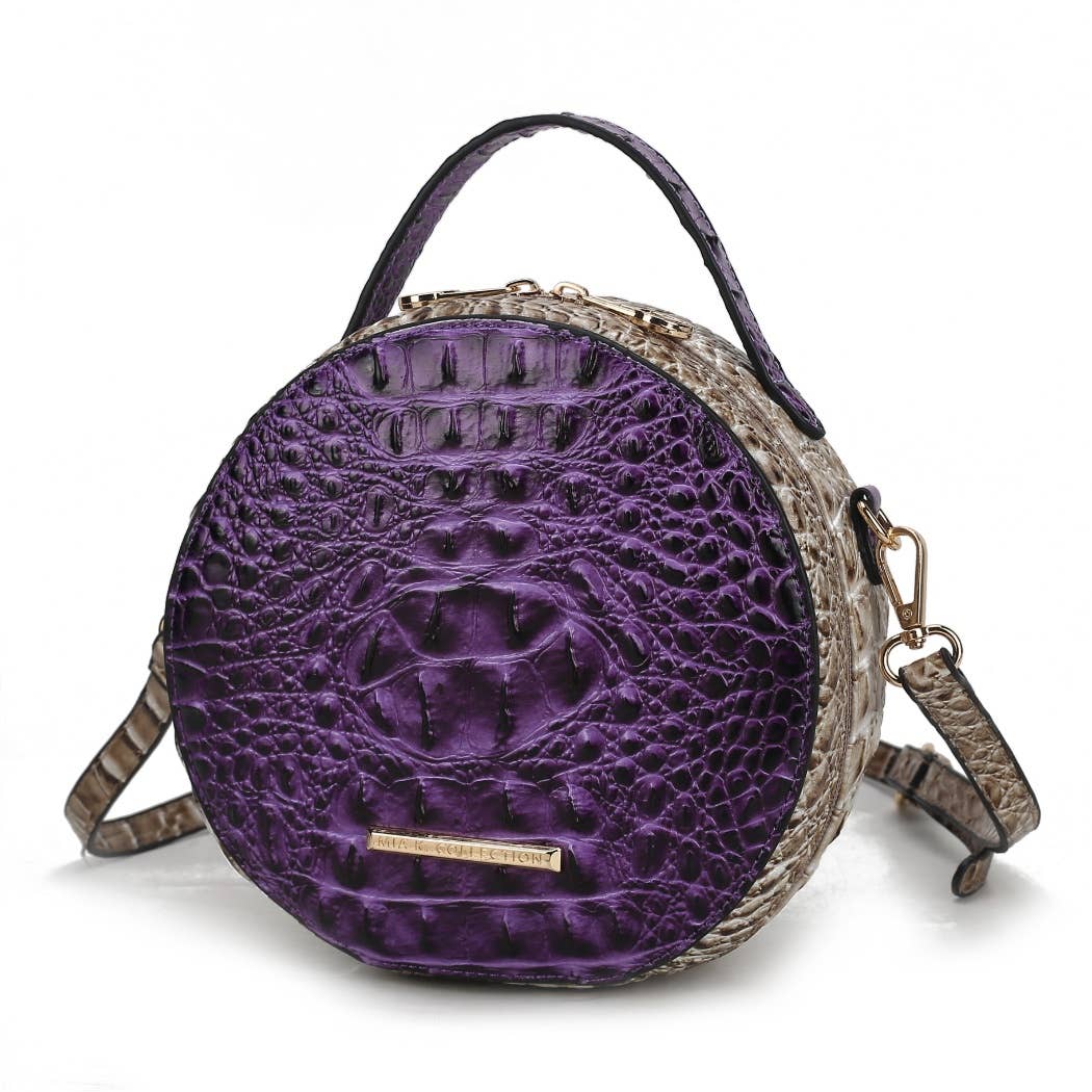 MKF Collection - MKF Ynnari Women's Crossbody Chic Round Croc-Embossed