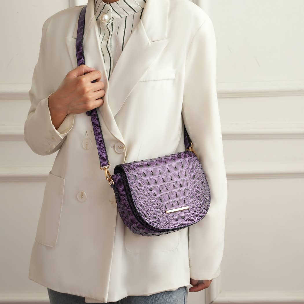 MKF Collection - MKF Amalia Croc-Embossed Crossbody Fashion Chic Handbag