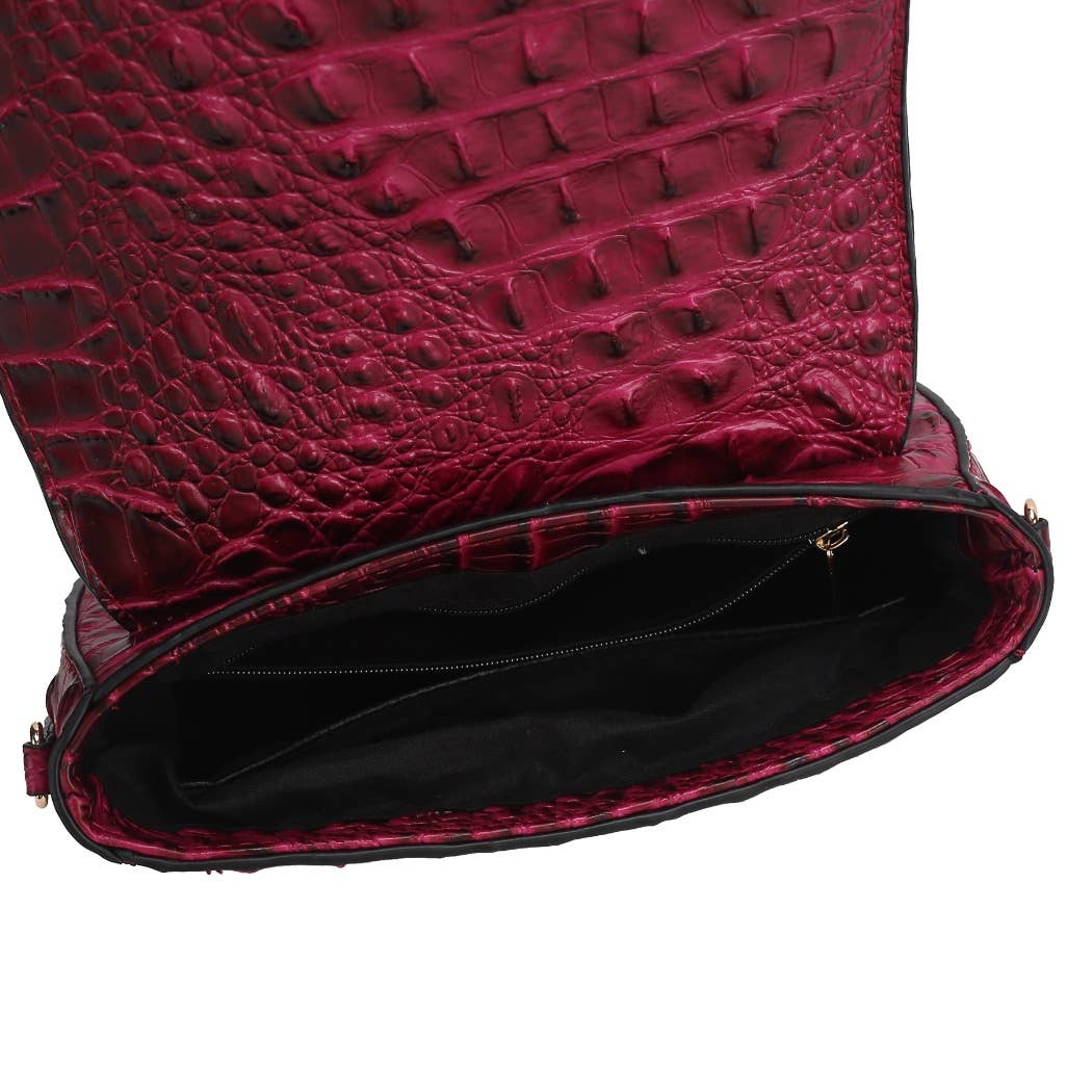MKF Collection - MKF Amalia Croc-Embossed Crossbody Fashion Chic Handbag