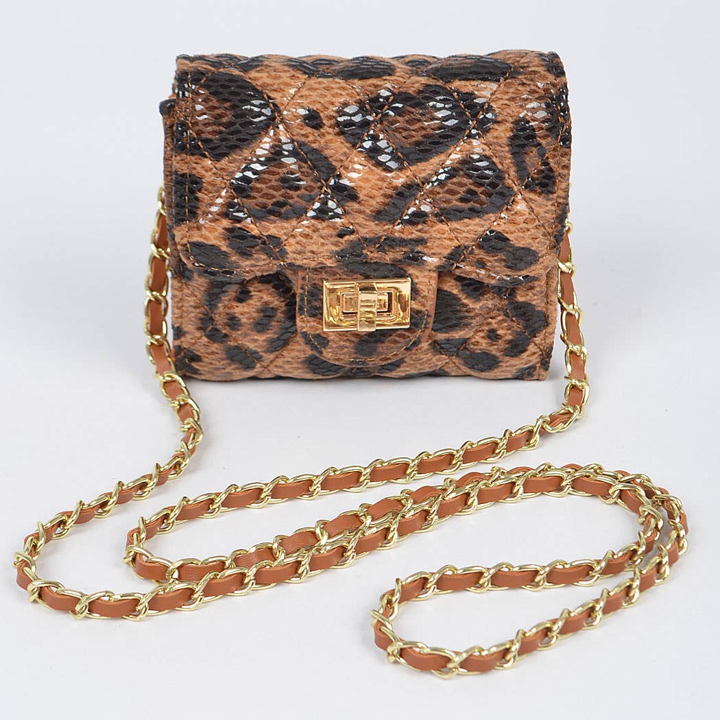 3AM BY H&D ACCESSORIES - Quilted Leo Cross Body Small Wallet