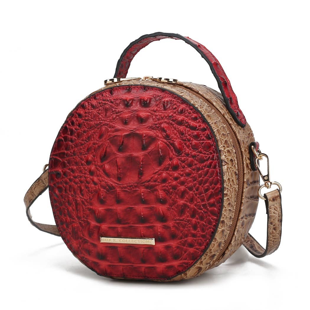 MKF Collection - MKF Ynnari Women's Crossbody Chic Round Croc-Embossed