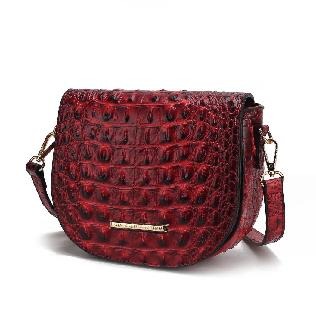MKF Collection - MKF Amalia Croc-Embossed Crossbody Fashion Chic Handbag