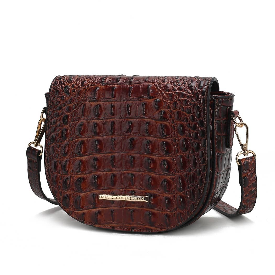 MKF Collection - MKF Amalia Croc-Embossed Crossbody Fashion Chic Handbag