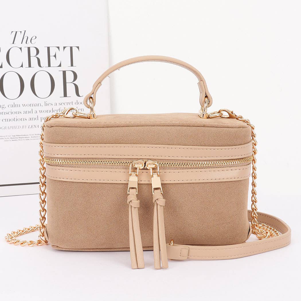 3AM BY H&D ACCESSORIES - Faux Suede Leather Cosmetic Bag