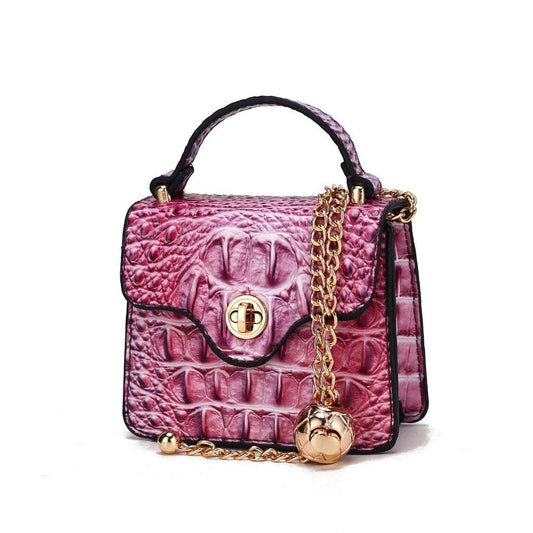 MKF Collection - River Gradient Rainbow Faux Crocodile Embossed Crossbody Bag