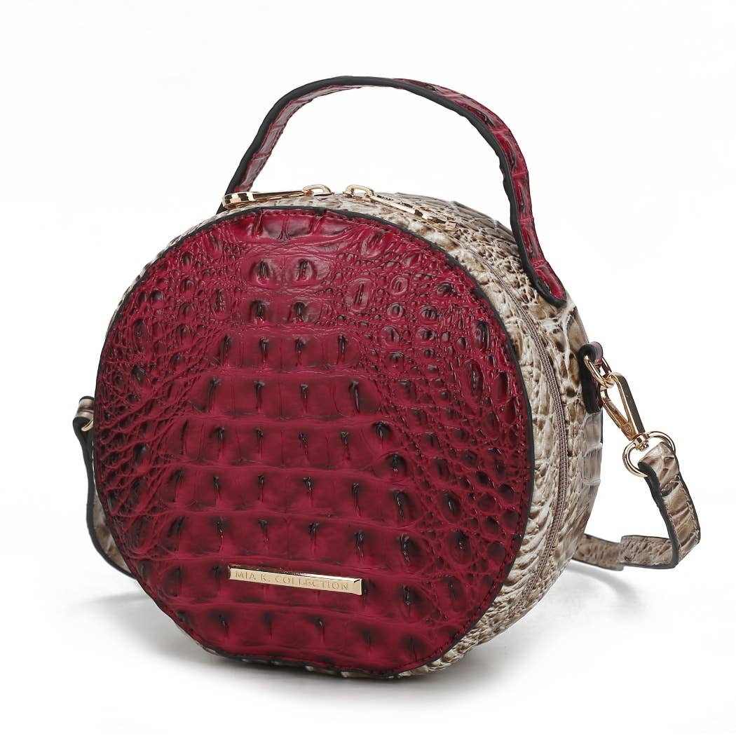 MKF Collection - MKF Ynnari Women's Crossbody Chic Round Croc-Embossed