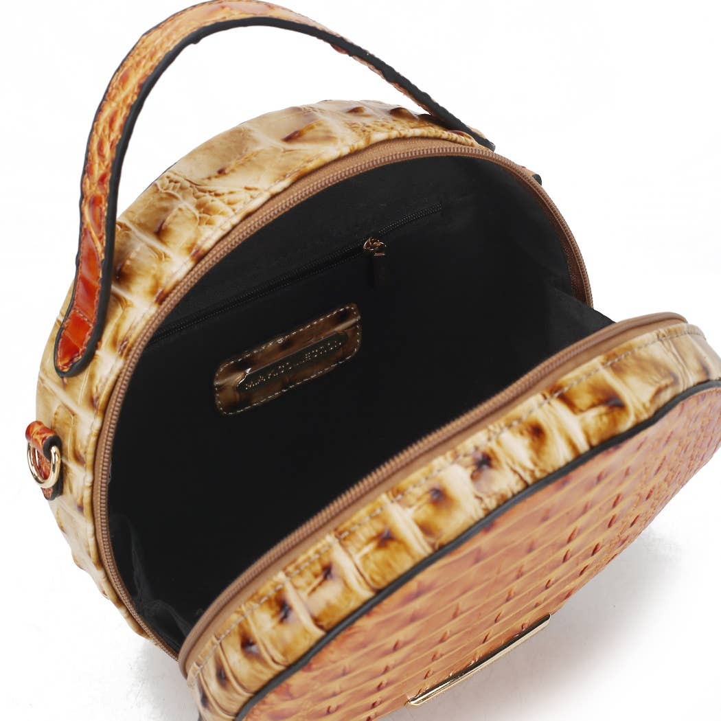 MKF Collection - MKF Ynnari Women's Crossbody Chic Round Croc-Embossed