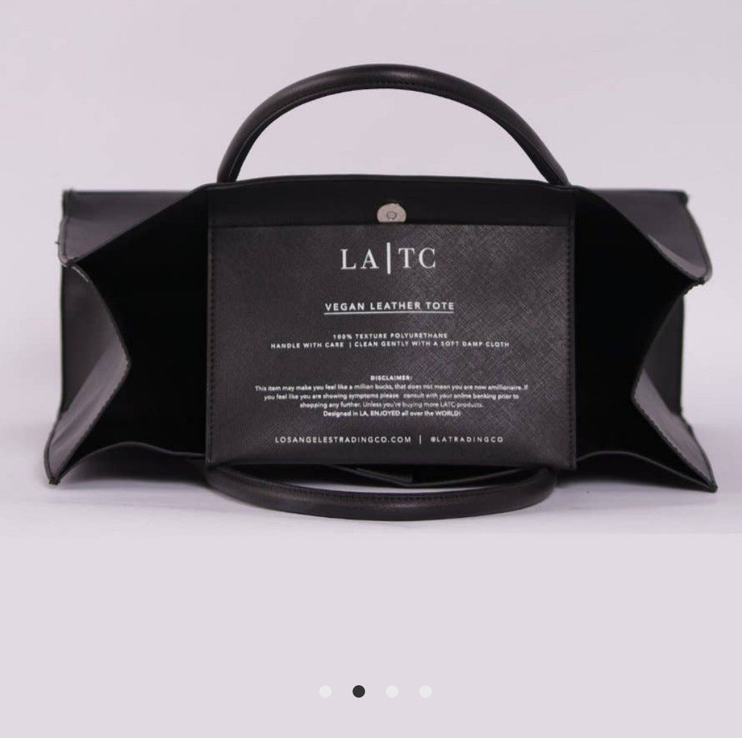 Modern Vegan Leather Tote Black