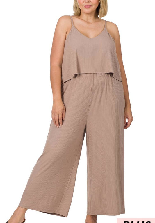 CF Ribbed Plus Size Jumpsuit